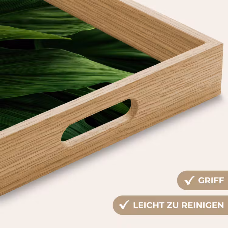 Bladeren - Schaduw - Groen - Textuur Dienblad Rechthoek middel -USP_HandgreepDE