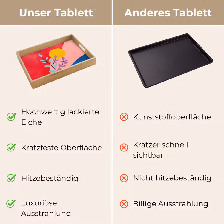 Bladeren - Zon - Abstracte vormen Dienblad Rechthoek middel -USP_VergelijkingDE