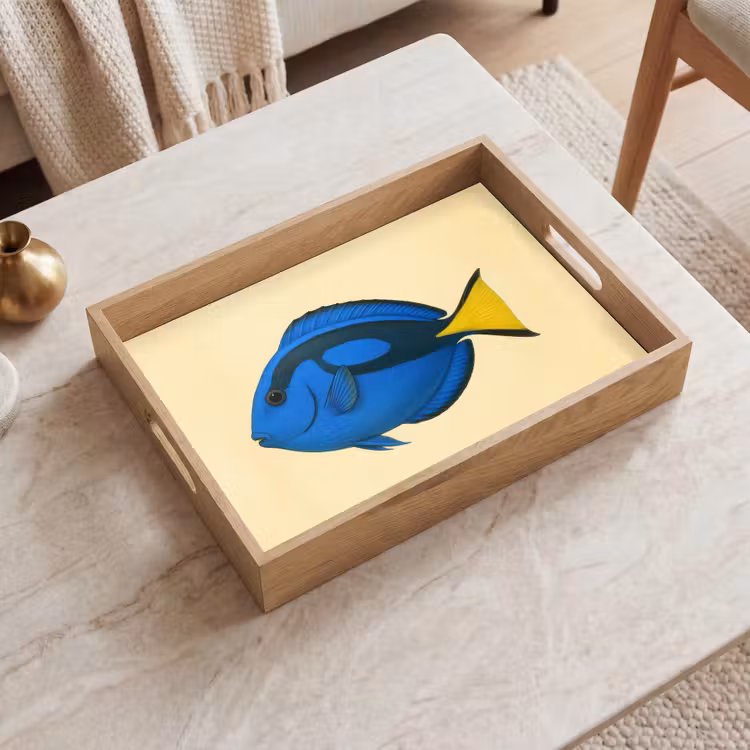 Blauw - Dory - Vis - Staartvin Dienblad Rechthoek middel -sfeer1