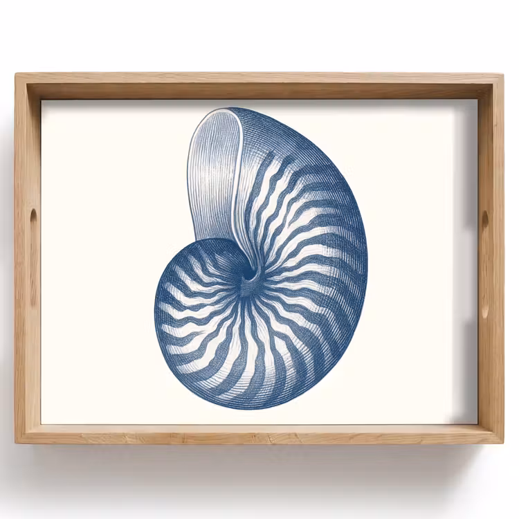 Blauw - Schelp - Spiraal Dienblad Rechthoek middel -z3d_shopping