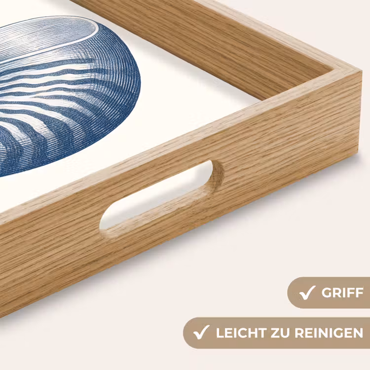 Blauw - Schelp - Spiraal Dienblad Rechthoek middel -USP_HandgreepDE