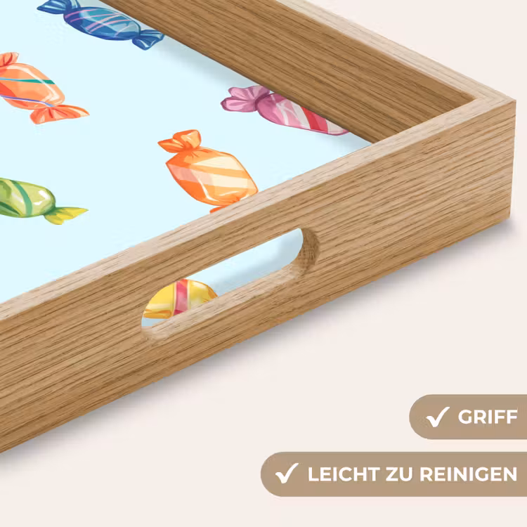 Blauw - Patroon - Snoep Dienblad Rechthoek middel -USP_HandgreepDE