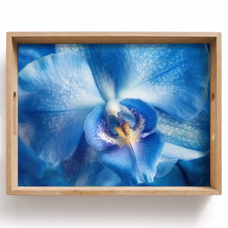 Blauw - Orchidee - Elegeant Dienblad Rechthoek middel -z3d_shopping