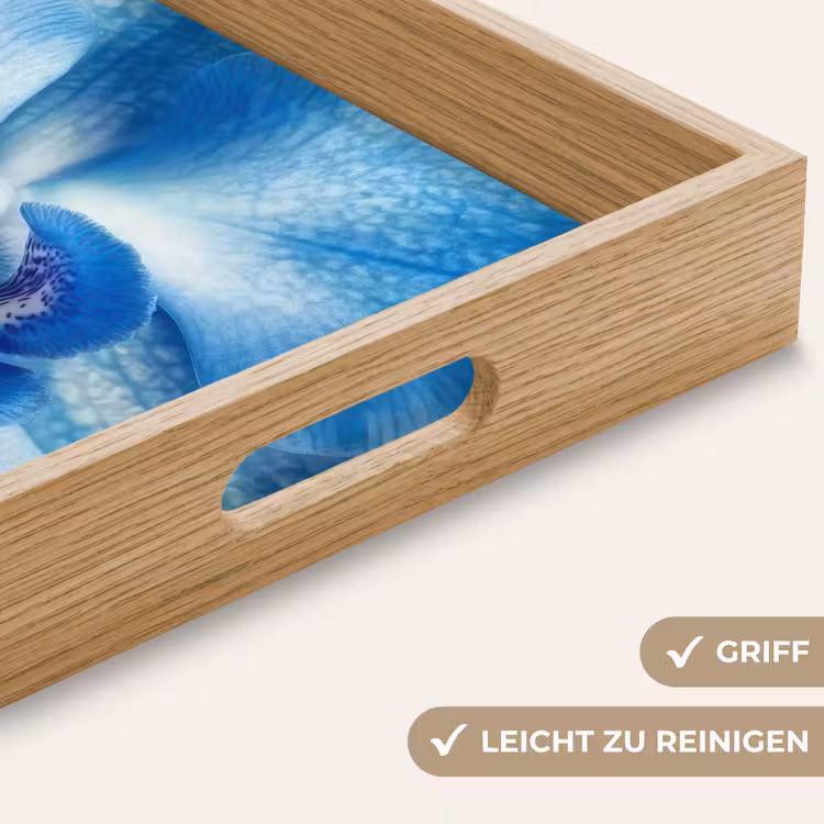 Blauw - Orchidee - Elegeant Dienblad Rechthoek middel -USP_HandgreepDE