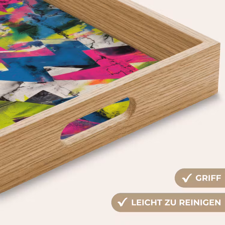 Bliksemschichten - Patroon - Marmer - Kleuren Dienblad Rechthoek middel -USP_HandgreepDE