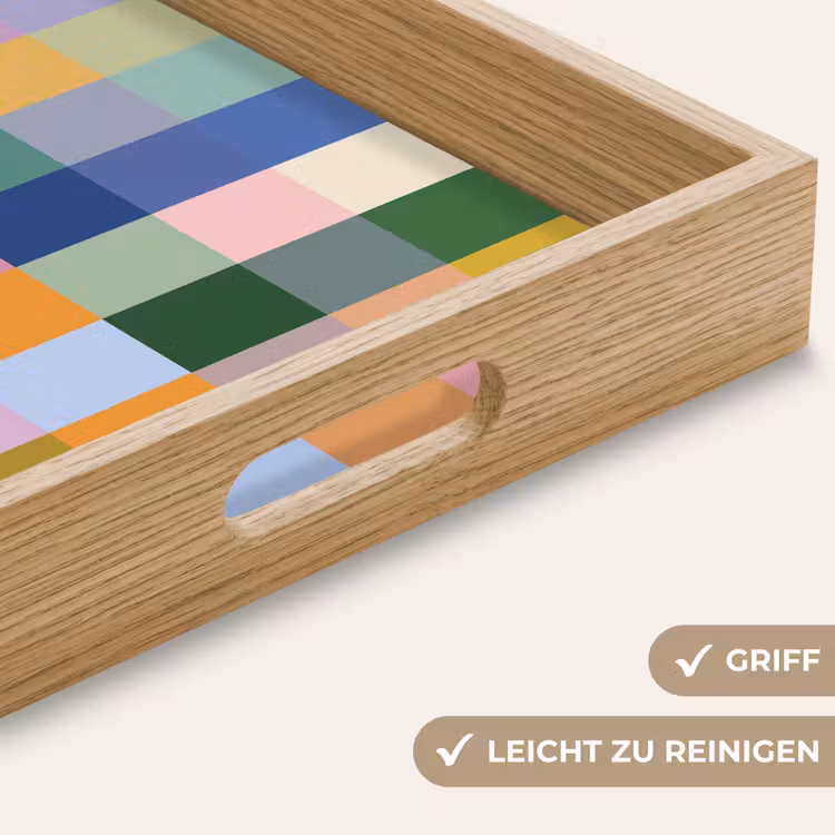 Blokken - Vierkant - Patroon - Gekleurd Dienblad Rechthoek middel -USP_HandgreepDE