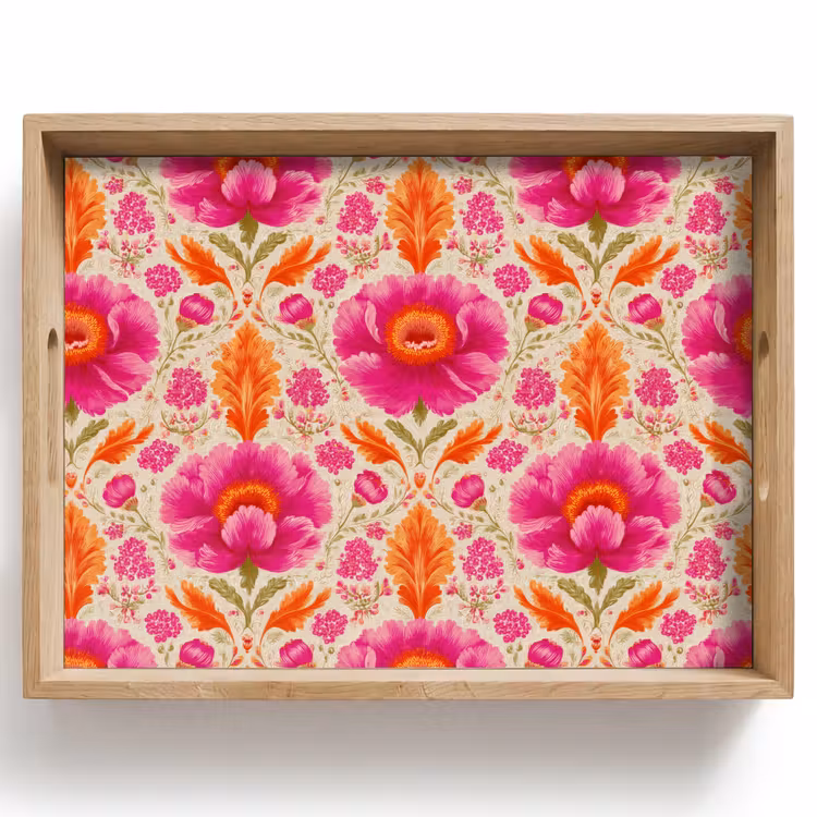 Bloemen - Barok - Roze - Oranje Dienblad Rechthoek middel 911 -z3d_shopping