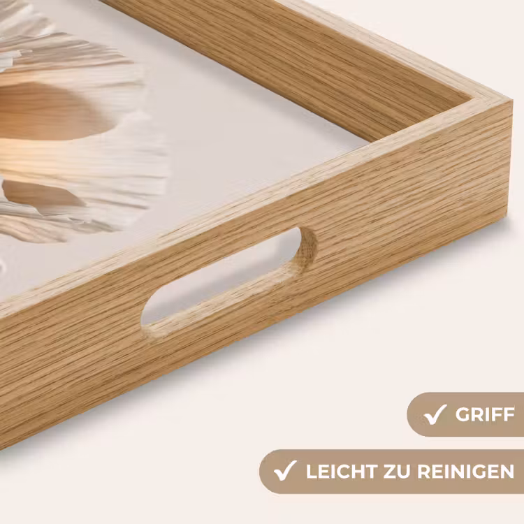 Bloem - Beige - Crème Dienblad Rechthoek middel -USP_HandgreepDE