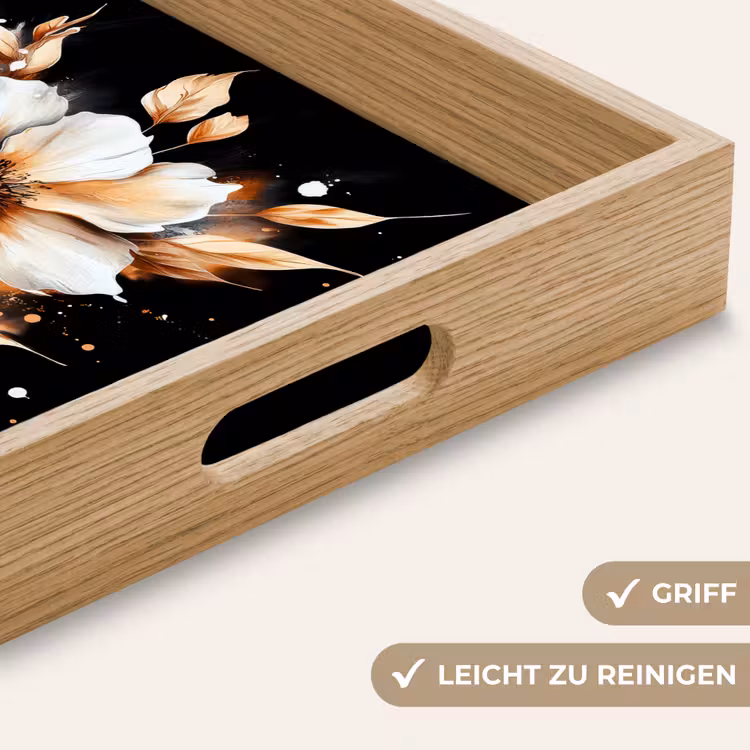 Bloem - Verf - Goud - Graffiti - Modern Dienblad Rechthoek middel -USP_HandgreepDE