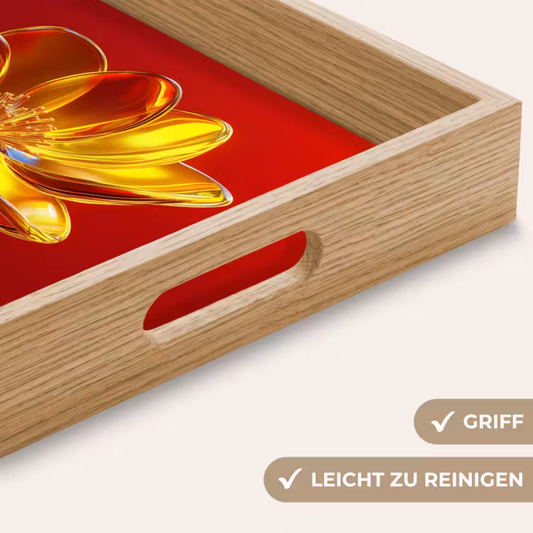 Bloem - Goud - Glazen Dienblad Rechthoek middel -USP_HandgreepDE
