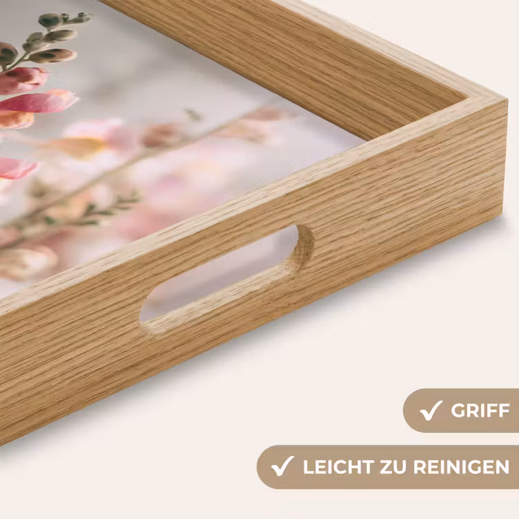 Bloem - Leeuwenbek - Roze - Stengel Dienblad Rechthoek middel -USP_HandgreepDE
