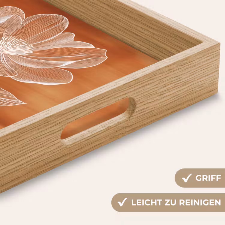 Bloem - Minimalistisch - Wit Dienblad Rechthoek middel -USP_HandgreepDE