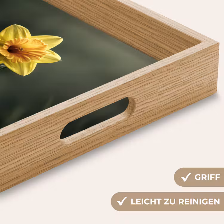 Bloem - Narcis - Gras - Geel Dienblad Rechthoek middel -USP_HandgreepDE