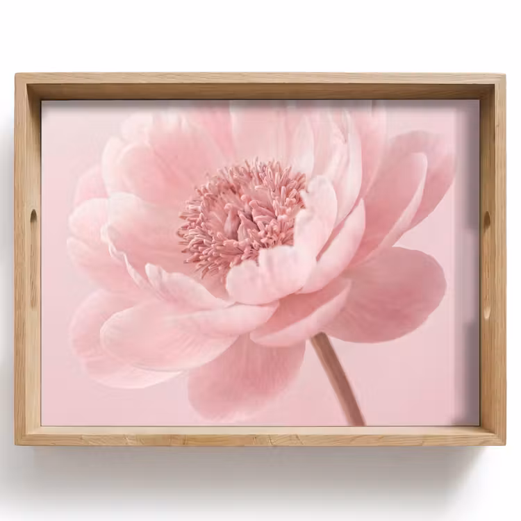 Bloem - Pioenroos - Roze Dienblad Rechthoek middel -z3d_shopping