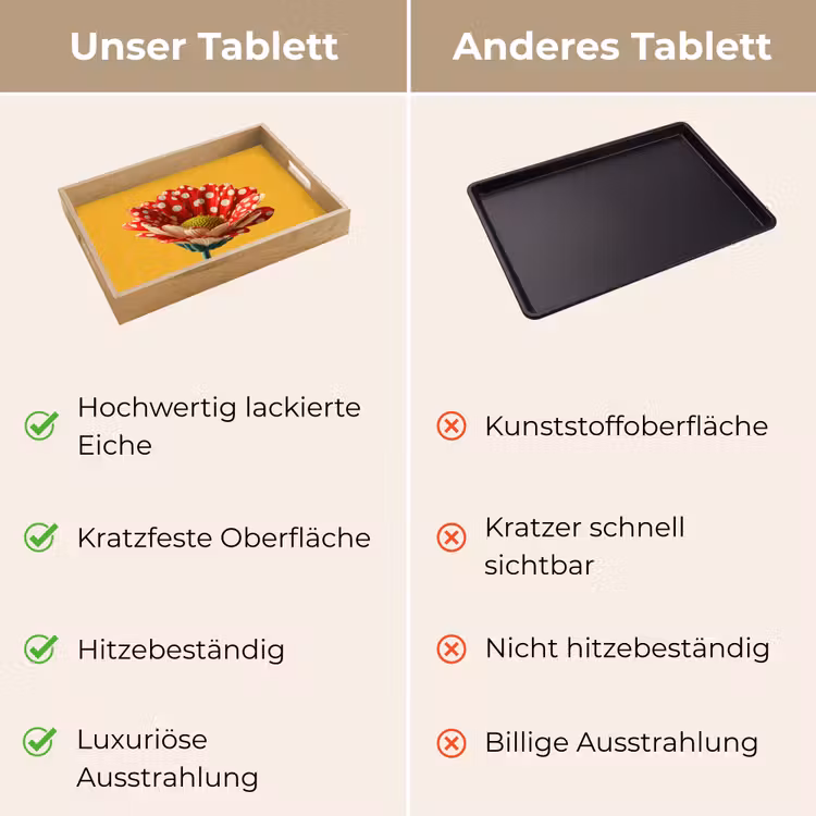 Bloem - Rood - Stippen Dienblad Rechthoek middel -USP_VergelijkingDE