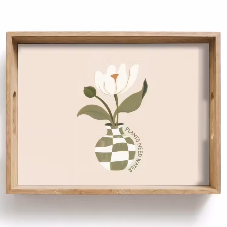 Bloem - Wit - Vaas - Quote Dienblad Rechthoek middel -z3d_shopping