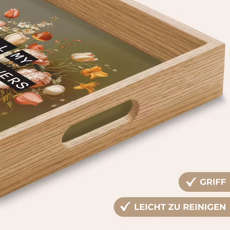 Bloem - Quote - Vintage - Art Dienblad Rechthoek middel -USP_HandgreepDE