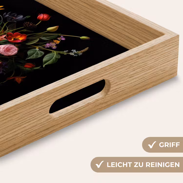Bloemen - Bessen - Klassiek Dienblad Rechthoek middel -USP_HandgreepDE
