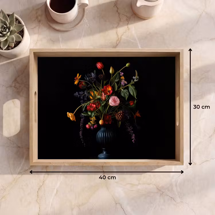 Bloemen - Bessen - Klassiek Dienblad Rechthoek middel -USP_Formaat