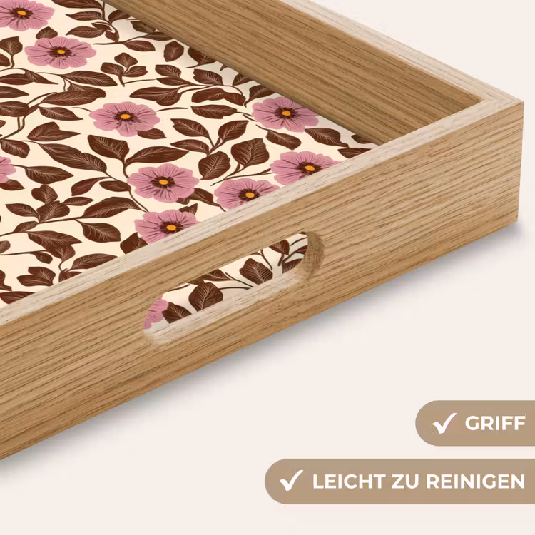 Bloemen - Bladeren - Kleurrijk Dienblad Rechthoek middel 911 -USP_HandgreepDE