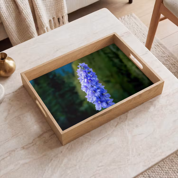 Bloemen - Blauw - Dennenboom Dienblad Rechthoek middel -sfeer1