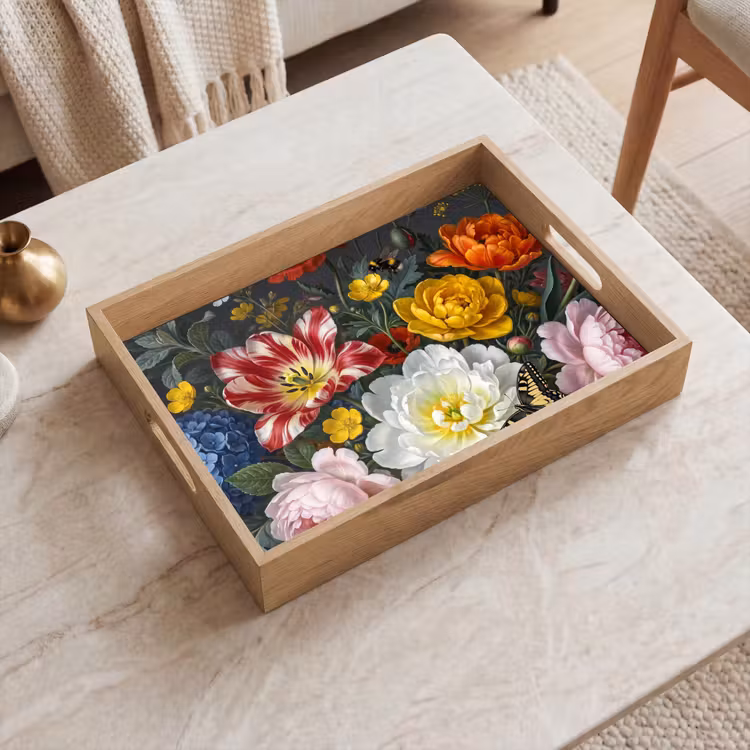 Bloemen - Boeket - Klassiek - Kleurrijk - Natuur Dienblad Rechthoek middel -sfeer1