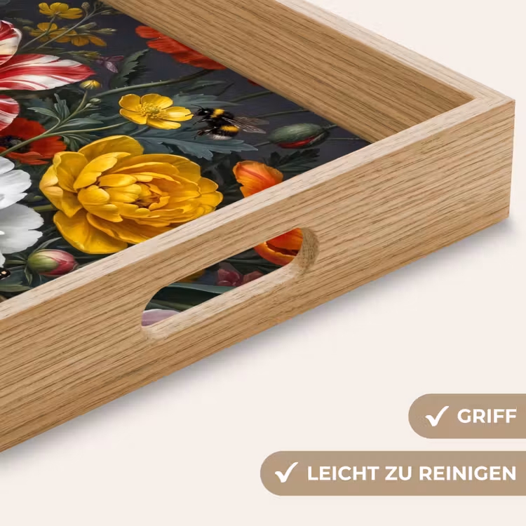 Bloemen - Boeket - Klassiek - Kleurrijk - Natuur Dienblad Rechthoek middel -USP_HandgreepDE