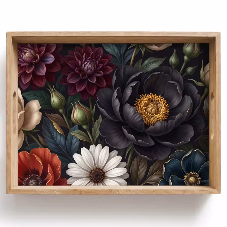 Bloemen - Boeket - Natuur - Klassiek - Weelderig Dienblad Rechthoek middel -z3d_shopping