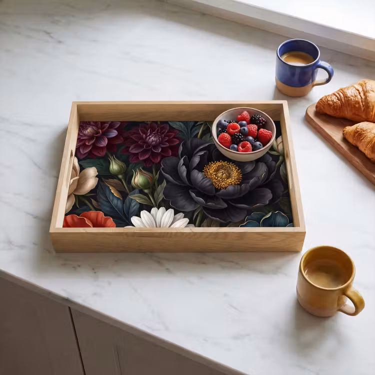 Bloemen - Boeket - Natuur - Klassiek - Weelderig Dienblad Rechthoek middel -sfeer2