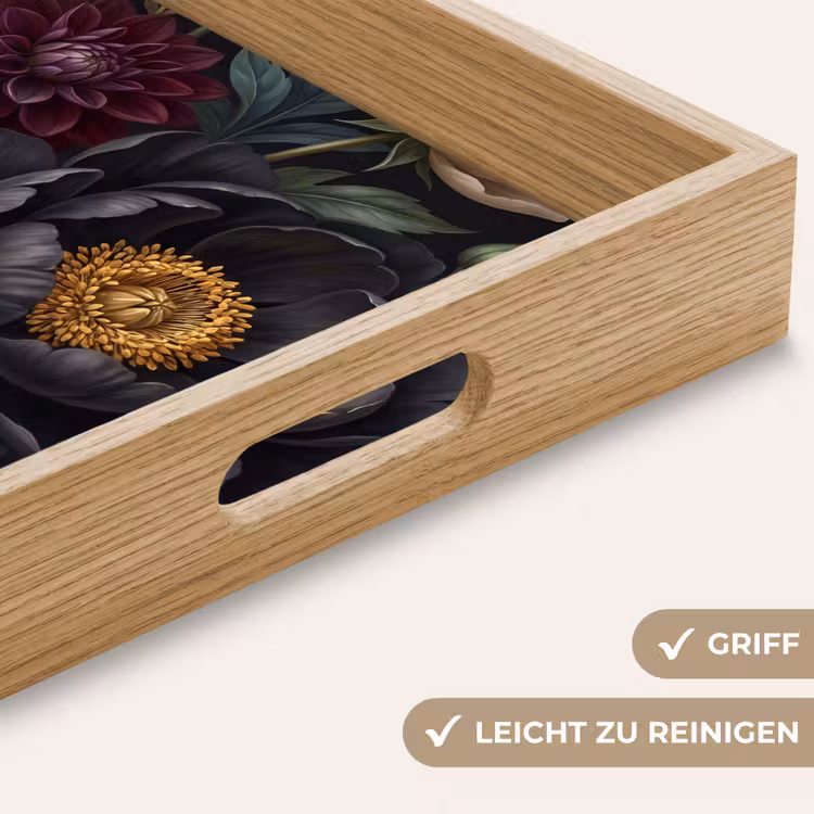 Bloemen - Boeket - Natuur - Klassiek - Weelderig Dienblad Rechthoek middel -USP_HandgreepDE