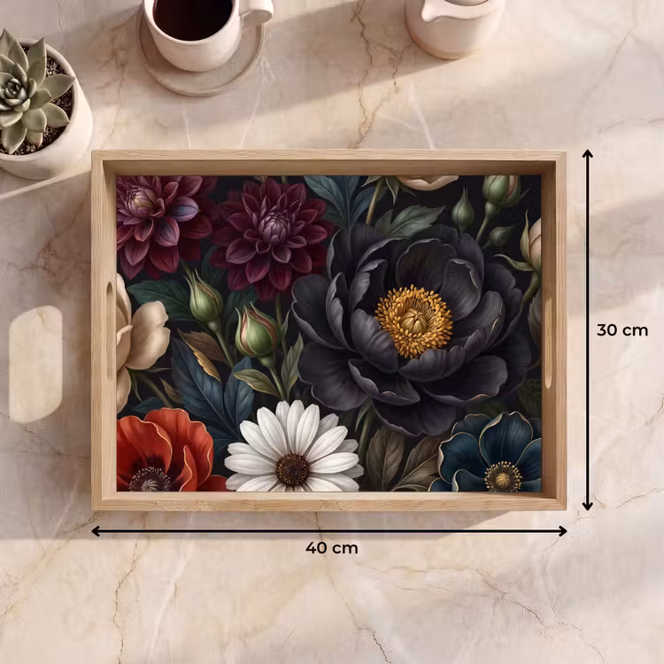 Bloemen - Boeket - Natuur - Klassiek - Weelderig Dienblad Rechthoek middel -USP_Formaat