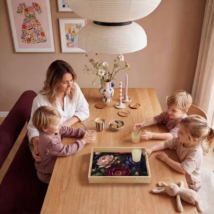 Bloemen - Boeket - Natuur - Modern - Donker Dienblad Rechthoek middel -sfeer4