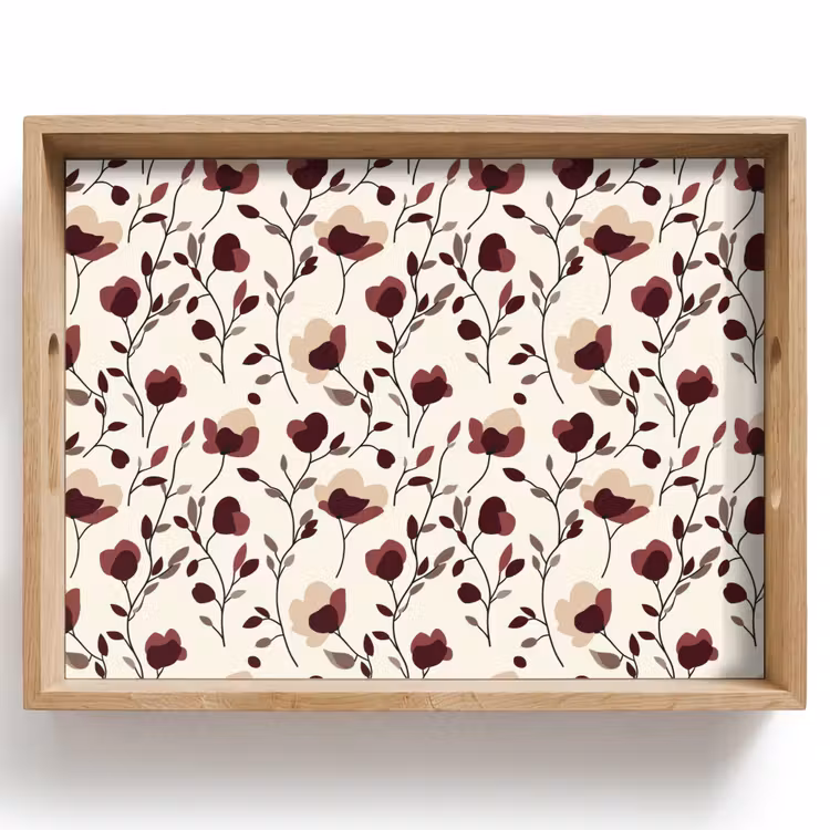Bloemen - Botanisch - Bordeaux Dienblad Rechthoek middel 911 -z3d_shopping