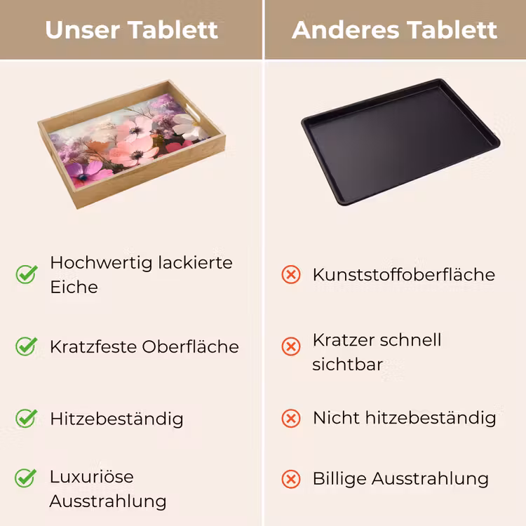 Bloemen - Kleurrijk - Bloei Dienblad Rechthoek middel -USP_VergelijkingDE