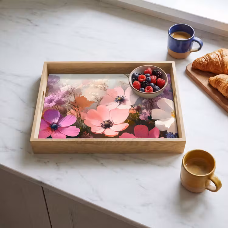 Bloemen - Kleurrijk - Bloei Dienblad Rechthoek middel -sfeer2