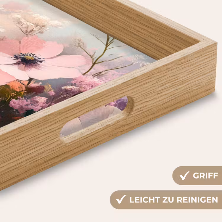 Bloemen - Kleurrijk - Bloei Dienblad Rechthoek middel -USP_HandgreepDE