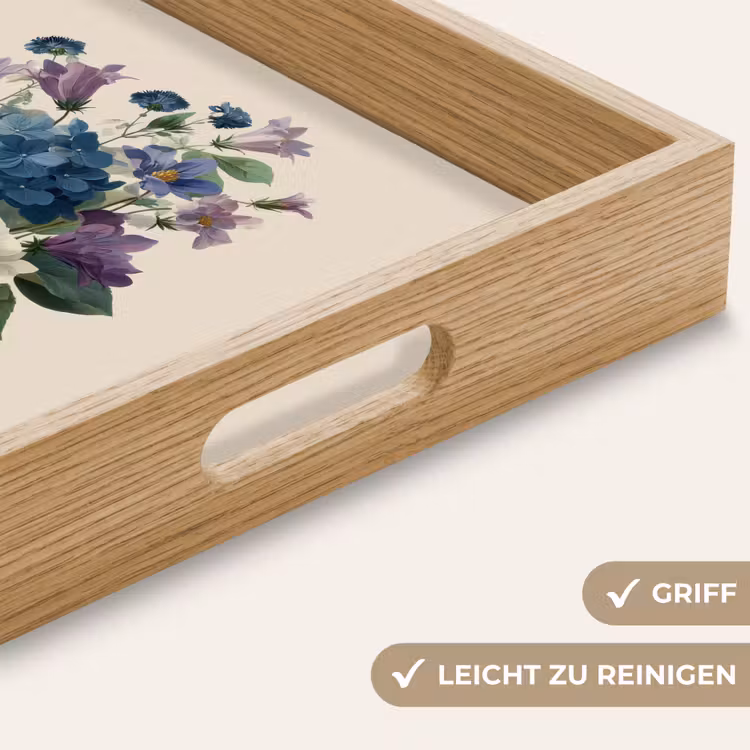 Bloemen - Gedetailleerd - Rust - Realistisch Dienblad Rechthoek middel -USP_HandgreepDE