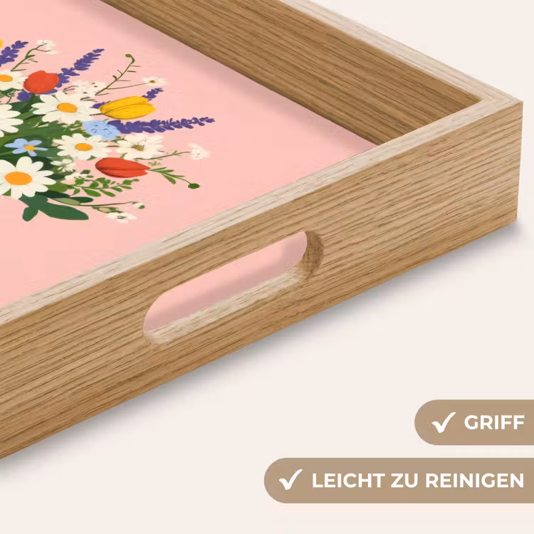 Bloemen - Lint - Kaartje Dienblad Rechthoek middel -USP_HandgreepDE