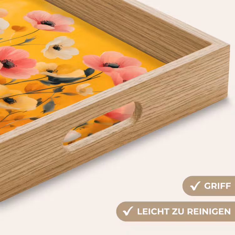 Bloemen - Veld - Geel Dienblad Rechthoek middel -USP_HandgreepDE