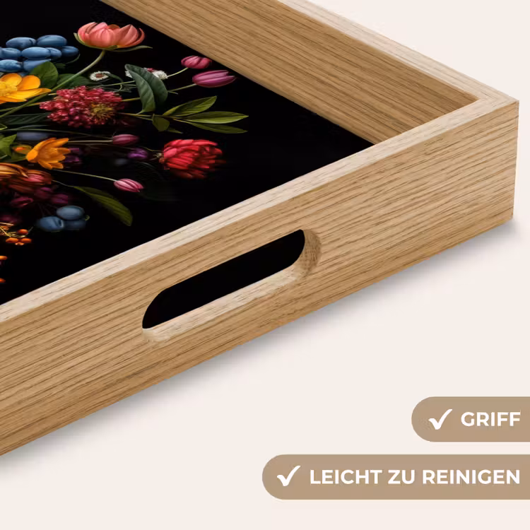 Bloemen - Vrolijk - Vaas Dienblad Rechthoek middel -USP_HandgreepDE
