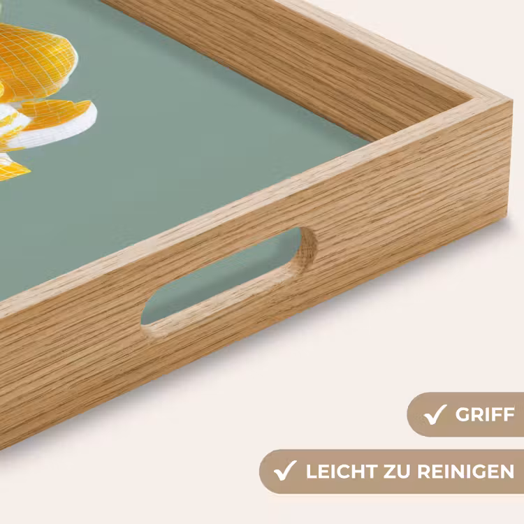 Bloemen - Geel - Bladeren - Structuur Dienblad Rechthoek middel -USP_HandgreepDE