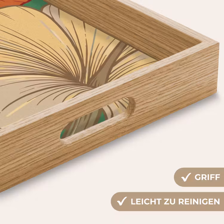 Tablett - Blumen – Grün – Illustration - Bloemen - Groen - Illustratie Dienblad Rechthoek middel