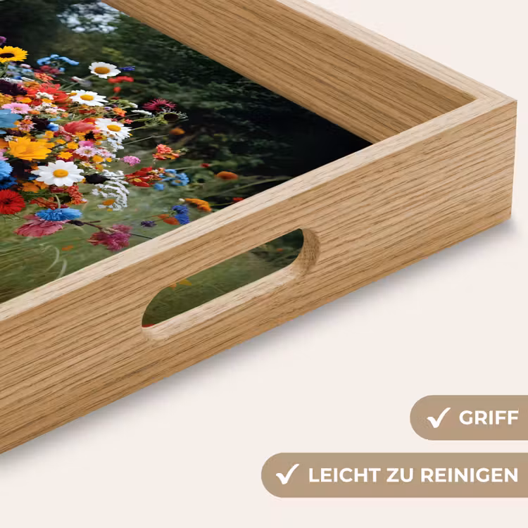 Bloemen - Krukje - Gieter - Veld Dienblad Rechthoek middel -USP_HandgreepDE