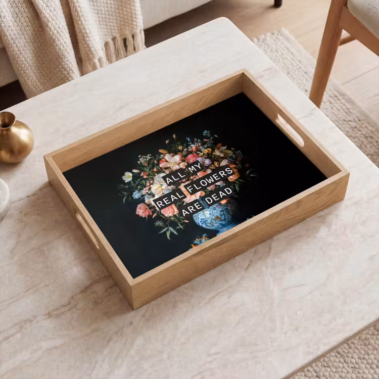 Bloemen - Art - Pastel - Quotes Dienblad Rechthoek middel -sfeer1