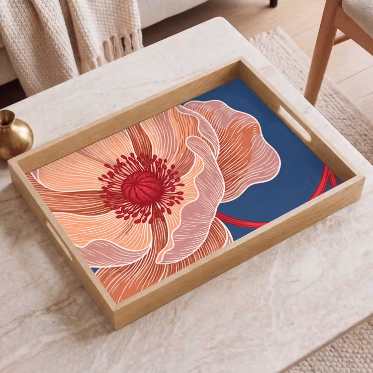 Tablett - Blumen – Modern – Abstrakt - Bloemen - Modern - Abstract Dienblad Rechthoek middel