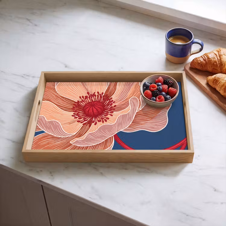 Tablett - Blumen – Modern – Abstrakt - Bloemen - Modern - Abstract Dienblad Rechthoek middel