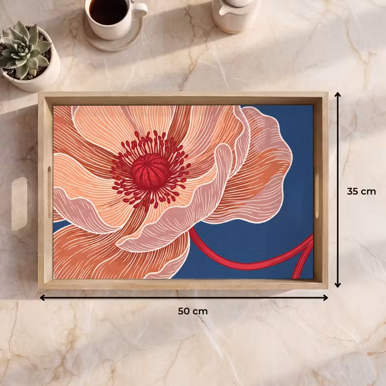 Tablett - Blumen – Modern – Abstrakt - Bloemen - Modern - Abstract Dienblad Rechthoek middel