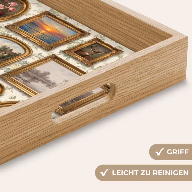 Bloemen - Roze - Stilleven - Klassiek Dienblad Rechthoek middel -USP_HandgreepDE