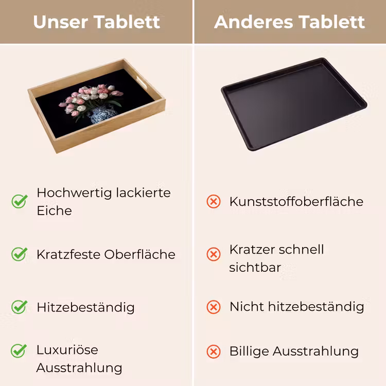 Bloemen - Roze - Tulpen - Vaas Dienblad Rechthoek middel -USP_VergelijkingDE