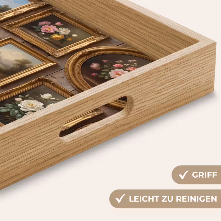 Bloemen - Rozen - Klassiek - Vaas - Kleurrijk Dienblad Rechthoek middel -USP_HandgreepDE